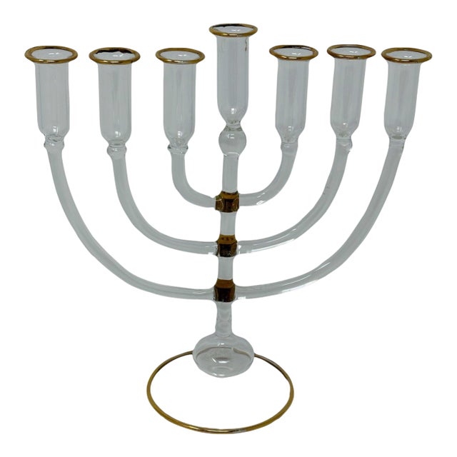 Murano Glass Menorah or Candelabra For Sale