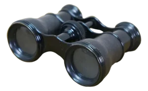Antique Lemaire French Opera Glasses Black Leather Binoculars & Case