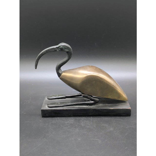 Vintage Egyptian-Themed Brass & Bronze Ibis For Sale In Portland, OR - Image 6 of 7