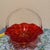 1960s 1960s Mid-Century Modern Viking Epic Ruby Red Persimmon Glass Basket Candy Dish For Sale - Image 5 of 8