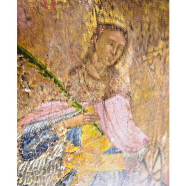 Rare Antique Icon of St. Catherine of Alexandria in a Kiot Shadow Box For Sale - Image 4 of 18