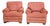 Late 20th Century Pair Hancock & Moore Red Suede Leather Armchairs Club Chairs Nailhead Trim For Sale