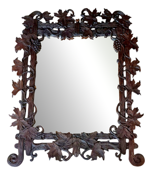 Antique Black Forest Mirror, 1940s