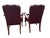 Late 20th Century Pair Red Chesterfield Tufted Leather Gooseneck Library Armchairs For Sale - Image 4 of 15