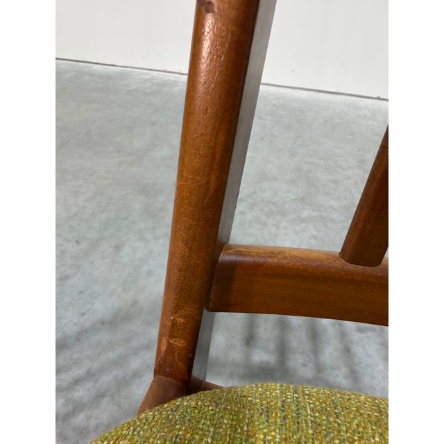 Danish Style Mid Century Dining Chairs, Set of 4, in Knoll Fabric For Sale - Image 10 of 12