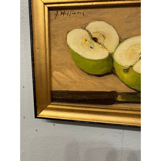 20th Century Oil Painting Green Apples For Sale - Image 4 of 6