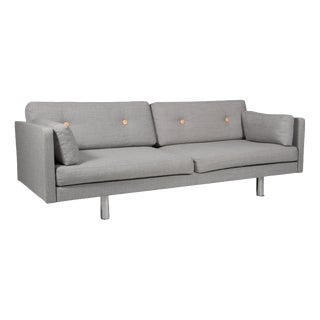 Model 220 3-Seater Sofa in Black Leather by Erik Jørgensen For Sale