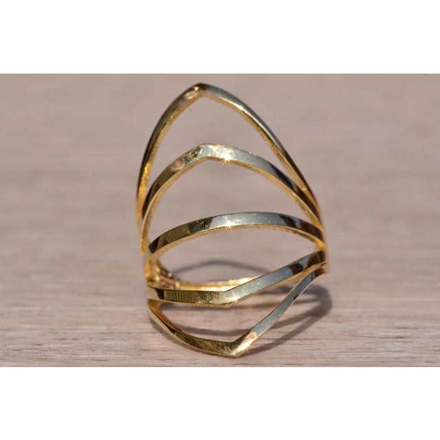 The School Lane: Yellow Gold Cocktail Statement Ring For Sale - Image 4 of 11