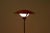 Black Gray Painted Tubular Steel Floor Lamp with Black Metal Base, Red Painted Metal Shade and Frosted Glass Diffuser For Sale - Image 8 of 10