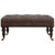 A luxurious ottoman upholstered in 100% buffalo hide leather with a deep buttoned top. Hand turned legs in light walnut...