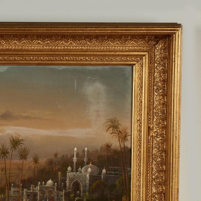 Antique Painting of an India Landscape With a Temple by Daniel C. Grose For Sale - Image 4 of 13