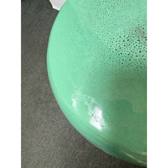 2010s Glazed Ceramic Outdoor Garden Stool, Turquoise For Sale - Image 5 of 12
