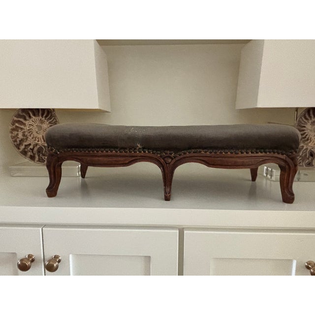Antique French Low Stool / Antique French Kneeling Stool / Antique French Upholstered Footstool For Sale - Image 13 of 17