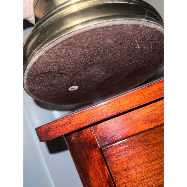 Vintage Stiffel Solid Brass Lamp With Original Pleated Shades For Sale - Image 9 of 10