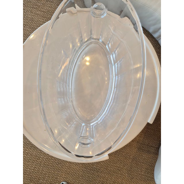 Clear Lucite Ribbed Ice Bucket For Sale - Image 4 of 5