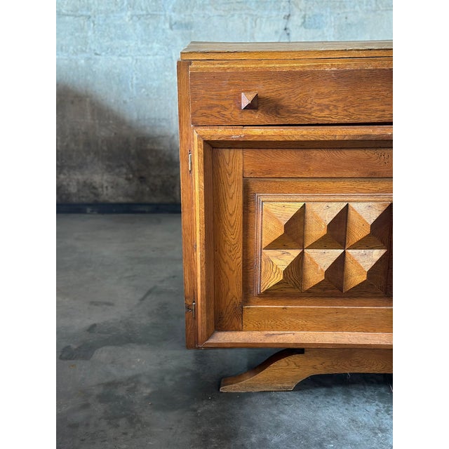 Charles Dudouyt 1940s Charles Dudouyt Blonde Oak Sideboard, Attributed For Sale - Image 4 of 4