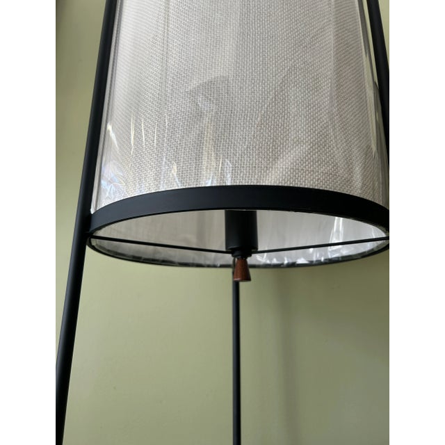 1950s Frederic Weinberg Iron + Glass Circular Floor Lamp With Shelves For Sale In Chicago - Image 6 of 11