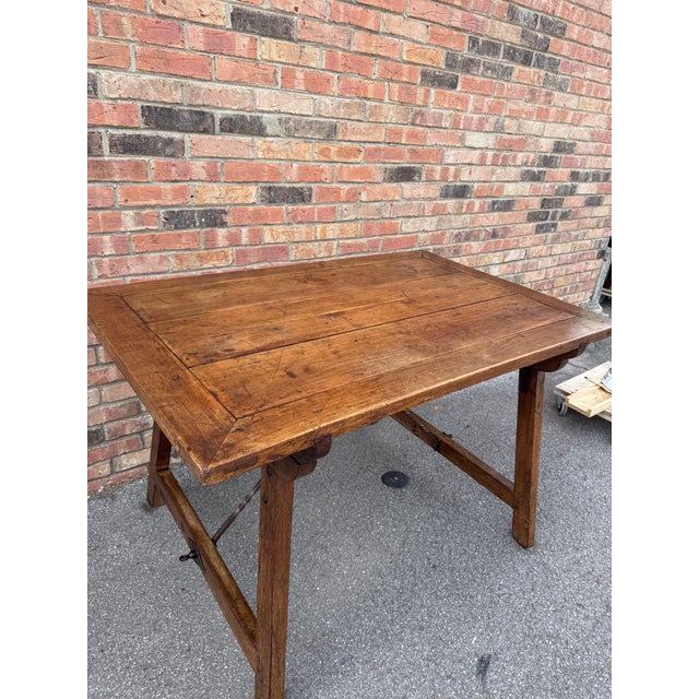 19th Century 19th Century Desk Table With Metal Accents For Sale - Image 5 of 14