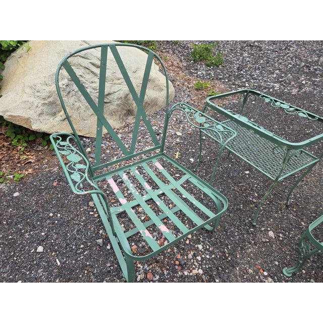Vintage Woodard Wrought Iron Patio Set - 4 Pieces For Sale - Image 10 of 12