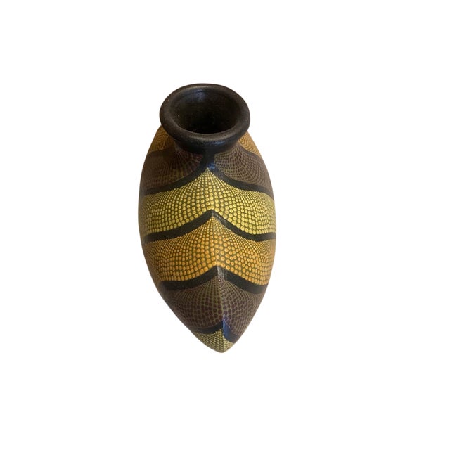 Large Decorative Balinese Dotted Vase, 2000s For Sale - Image 3 of 6