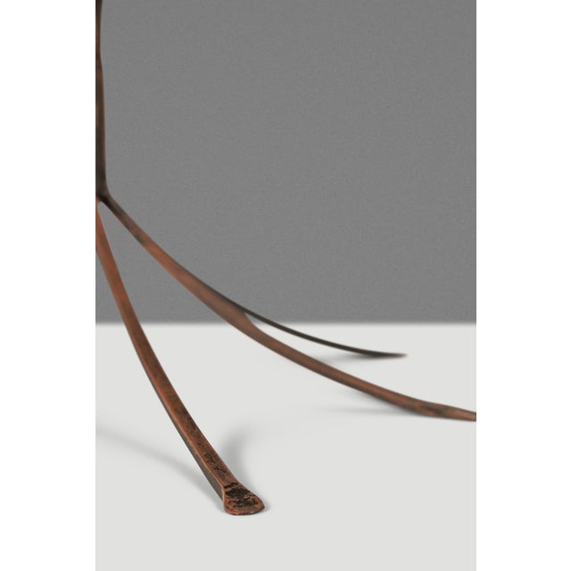 Rare Mid-Century Modern Rustic Hand-Forged Twisted Metal Torchiere Table Lamp by Robert Sonneman for George Kovacs, Usa, C. 1990 For Sale - Image 14 of 15