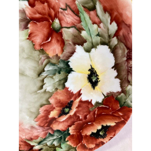 French Early 1900's Limoges France Floral Decorative Plate For Sale - Image 3 of 8