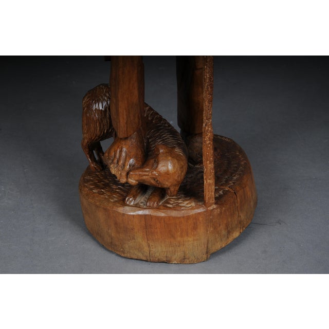 20th Century Ranger with Child Sculpture in Limewood, South Germany For Sale - Image 6 of 18