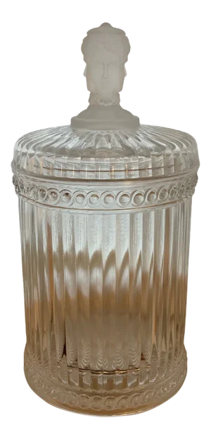 Glass Three Head Lidded Jar
