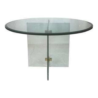 Mid Century Leon Pace Glass Kitchen Table For Sale