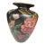 A Floral Vase Black Gold Trim Accents Home Decor Collectable For Sale