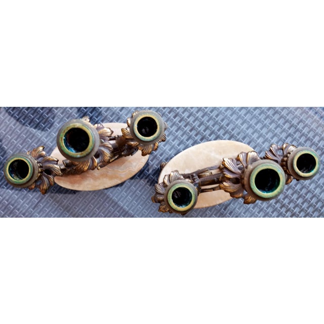 Vintage Marble and Bronze Candleholders, 1930s, Set of 2 For Sale - Image 13 of 15
