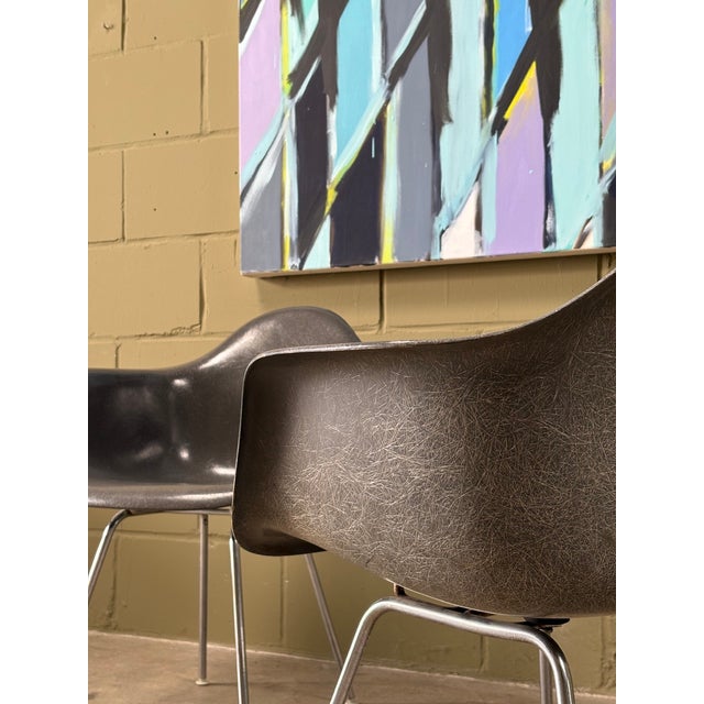 Gray Fiberglass Armchairs Zenith C.G. Elephant Hide Grey by Charles and Ray Eames for Herman Miller, 1950s, Set of 2 For Sale - Image 8 of 18