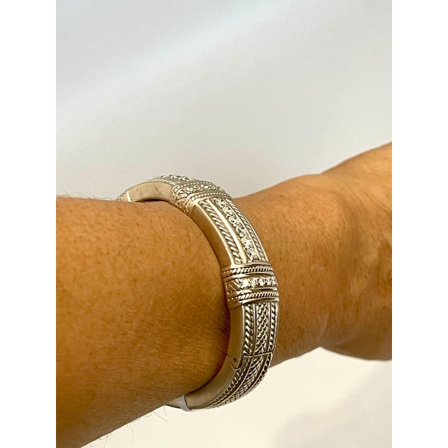 2.2 Carat Diamonds and 83 Gm 18 Karat Gold Cuff Bangle Bracelet Judith Ripka For Sale - Image 12 of 18