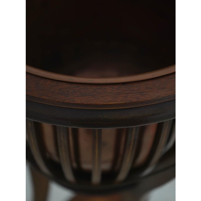 Adams Style Inlaid Mahogany Planter W. Copper Bucket For Sale - Image 4 of 14