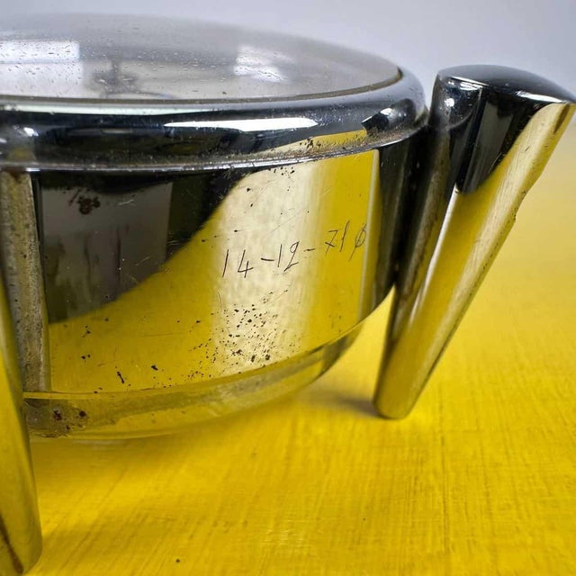 Silver Vintage Swiss Sveglia Clock from Oris For Sale - Image 8 of 10