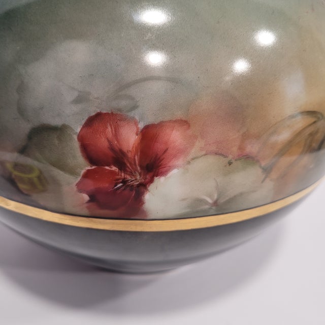 Antique Hand-Painted Floral Jardiniere Bowl Vase--Bavaria For Sale In Portland, OR - Image 6 of 10