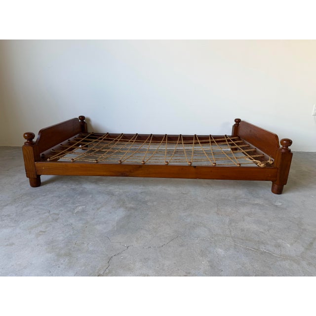 Brown Antique American Walnut Rope Trundle Bed For Sale - Image 8 of 16