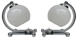 Vintage Art Deco Chromed Table Lamps, Set of 2