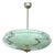 Large Art Deco Pendant Light in Green Marble Glass, 1930s For Sale