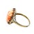 Modern Mid 20th Century 14k Yellow Gold Carved Light Orange Coral Ring, Size 8 For Sale - Image 3 of 6