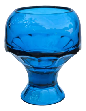 Blue Crystal Vase W/ Shapes