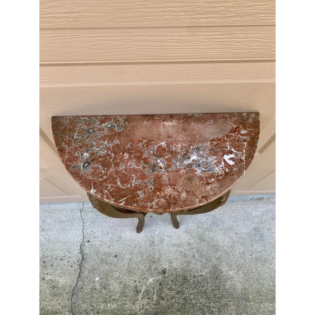 Louis XVI French Provincial Neoclassical Gilt Wood Marble Top Table For Sale In South Bend - Image 6 of 12