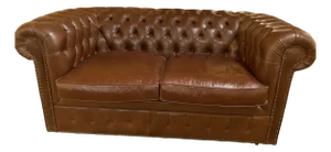 2-Seater Chesterfield Sofa in Brown Leather, 2010s