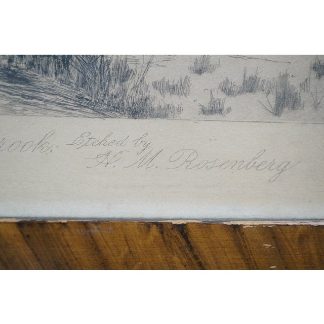 Antique Henry Mortikar Rosenberg Babbling Brook Panoramic Landscape Etching 25" For Sale - Image 10 of 15