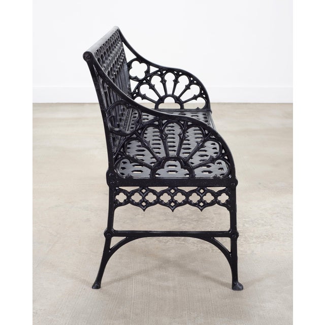 Early 20th Century English Coalbrookdale Style Cast Gothic Revival Garden Bench For Sale - Image 5 of 18