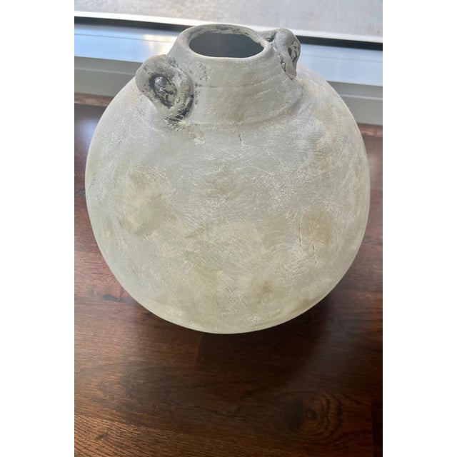 1980s Sculptural Handcrafted Ceramic Vessel With Curved Profile and Organic Texture For Sale - Image 5 of 13