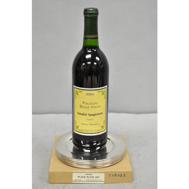 Mid 20th Century Vintage Oneida Mid Century Modern 6" Silver Plated Bread Dessert Plate, Set of 6 For Sale - Image 5 of 13