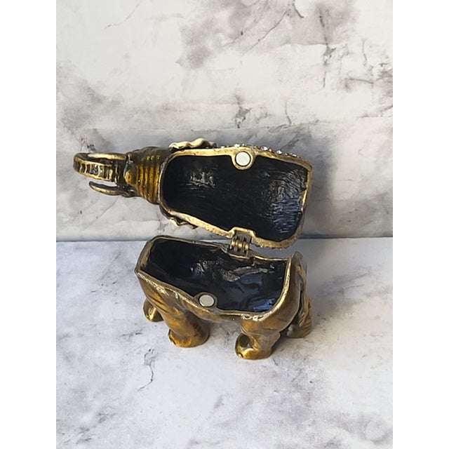 Gemstone Jeweled Elephant Trinket Box For Sale - Image 7 of 11