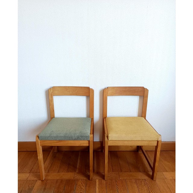 Scandinavian Chairs in Elm and Fabric, 1960s, Set of 6 For Sale - Image 4 of 15