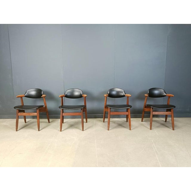 Vintage Cowhorn Dining Chairs by Tijsseling Meubelfabriek for Hulmefa, 1960s, Set of 4 For Sale - Image 11 of 13